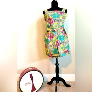 LOFT Tropical Print Romper with Pockets